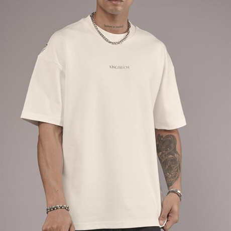 Oversized Backprint Crewneck T-shirt // Off-White (S)