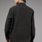 Muslin Button-Up Shirt // Black (S)