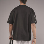 Embroidered Crewneck T-Shirt // Black (L)