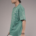 Embroidered Crewneck T-Shirt // Green (2XL)