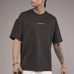 Oversized Backprint Crewneck T-shirt // Black (XL)