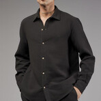 Muslin Button-Up Shirt // Black (S)