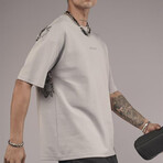 Oversized Backprint Crewneck T-shirt // Gray (S)