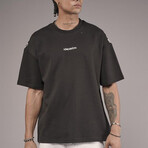 Oversized Backprint Crewneck T-shirt // Black (XL)