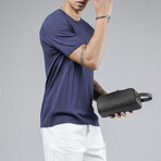 Crewneck Ribbed Knit Shirt // Navy Blue (L)