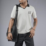 Knit Polo Shirt // Gray + Black (S)