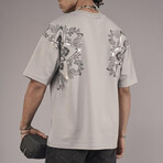 Oversized Backprint Crewneck T-shirt // Gray (S)