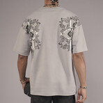 Oversized Backprint Crewneck T-shirt // Gray (S)