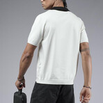 Knit Polo Shirt // White + Black (S)