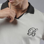 Knit Polo Shirt // Gray + Black (S)