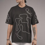 Embroidered Crewneck T-Shirt // Black (L)