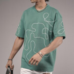 Embroidered Crewneck T-Shirt // Green (2XL)