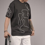 Embroidered Crewneck T-Shirt // Black (L)