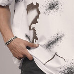 Oversized Printed Pattern Crewneck T-Shirt // White (M)