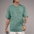 Embroidered Crewneck T-Shirt // Green (2XL)