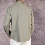 Muslin Oversized Button-Up Shirt // Khaki (M)
