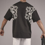 Oversized Backprint Crewneck T-shirt // Black (XL)