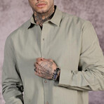 Muslin Oversized Button-Up Shirt // Khaki (M)