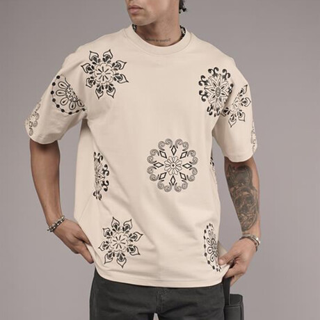 Oversized Embroidered Crewneck T-Shirt // Green (S)
