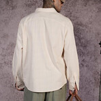 Muslin Oversized Button-Up Shirt // Beige (2XL)