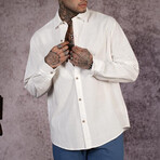 Muslin Oversized Button-Up Shirt // White (S)