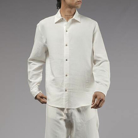 Muslin Button-Up Shirt // Off-White (S)