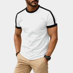 Color-Block Crewneck T-Shirt // White + Black (XL)