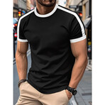 Color-Block Crewneck T-Shirt // Black + White (XS)