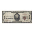 1929 $ 20 COMMERCIAL NATIONAL BANK OF WASHINGTON DISTRICT OF COLUMBIA # 996
