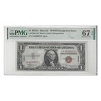 1935 A $ 1 HAWAII - WWII EMERGENCY ISSUE NOTE PMG 67 EPQ # 025