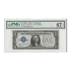1928 A $ 1 Silver Certificate EXTREMLY HIGH GRADE PMG 67 EPQ SUPERB GEM NEW TOP OF THE POP # 902