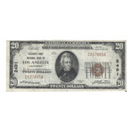 1929 $ 20 SECURITY FIRST NATIONAL BANK OF LOS ANGELES CALIFORNIA # 805