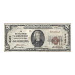 1929 $ 20 NATIONAL BANK OF WASHINGTON DISTRICT OF COLUMBIA # 601