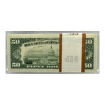 1981 $ 50 Federal Reserve ORIGINAL PACK OF 100 Cleveland with ORIGINAL BANK WRAPPER PCGS 65 PPQ