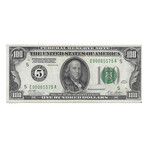 1928 $ 100 Federal Reserve Note # 5 Richmond REDEEMABLE IN GOLD LOW SERIAL # 575