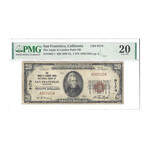 1929 $ 20 ANGLO & LONDON PARIS NATIONAL BANK OF SAN FRANCISSCO CALIFORNIA PMG 20 # 163