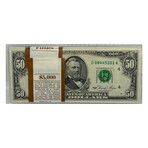 1981 $ 50 Federal Reserve ORIGINAL PACK OF 100 Cleveland with ORIGINAL BANK WRAPPER PCGS 65 PPQ
