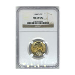 1944 D Jefferson Nickel NGC MS 67 5 Full Steps WOLRD WAR II NICKEL # 005