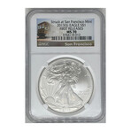 2013 S Silver Eagle NGC MS 69 Cable Car Label # 012