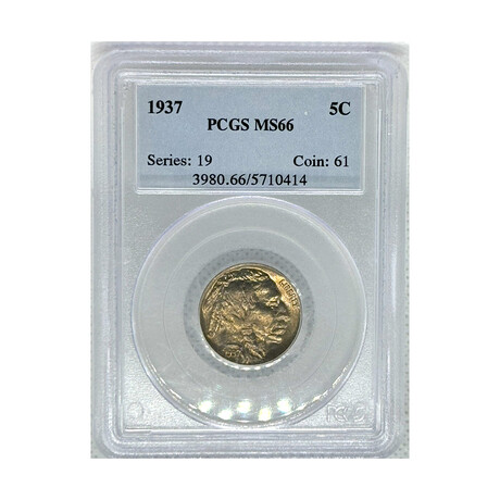 1937 P Buffalo Nickel ERROR PCGS MS 66 # 414