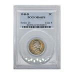 1940 D Jefferson Nickel PCGS MS 66 FULL STEPS # 410