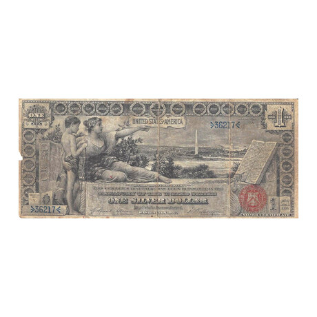 1896 $ 1 EDUCATIONAL Silver Certificate LOW SERIAL NUMBER # 217