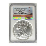 2011 S Silver Eagle NGC MS 70 EARLY RELEASES Golden Gate Bridge Label # 009