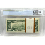 1981 $ 50 Federal Reserve ORIGINAL PACK OF 100 Cleveland with ORIGINAL BANK WRAPPER PCGS 65 PPQ