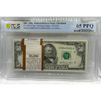1981 $ 50 Federal Reserve ORIGINAL PACK OF 100 Cleveland with ORIGINAL BANK WRAPPER PCGS 65 PPQ