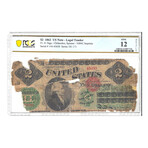 1862 $ 2 Legal Tender Note PCGS 12 FR 41 # 630