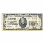 1929 $ 20 ANGLO CALIFORNIA NATIONAL BANK OF SAN FRANCISCO CALIFORNIA # 559