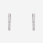 18K White Gold Diamond Hoop Earrings II // New