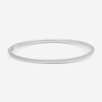 18K White Gold Diamond Bangle Bracelet // 6" // New