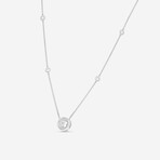 18K White Gold Diamond Cluster Pendant // 16" // New